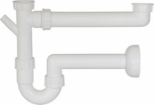 Сифон для миття підвійний з виходом для посудомийної машини Ø40 х 1.1/2" GHIDINI (art.141)