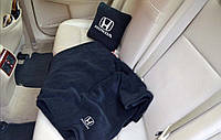 Автомобільний плед і подушка з вишивкою логотипа "HONDA"