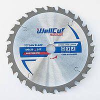 Диск пильний по ламінату для ушм 190х20 WellCut Standard 24Т