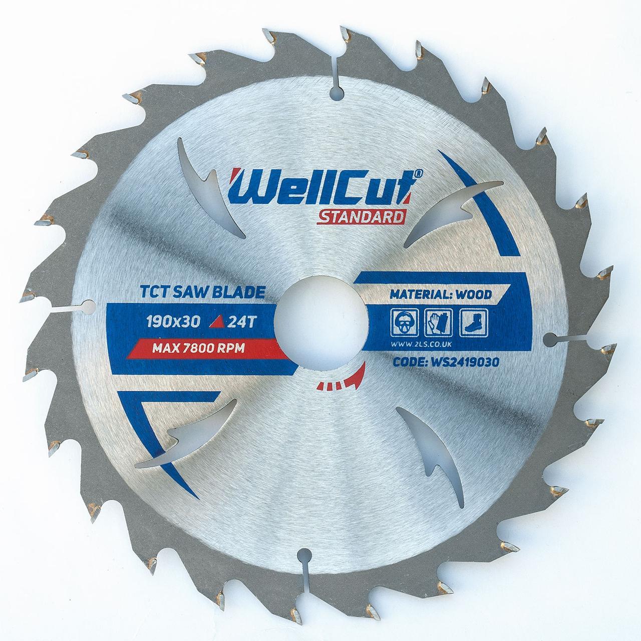 Диск пильний по дереву для циркулярної і пили торцювання 190х30 WellCut Standard 24Т