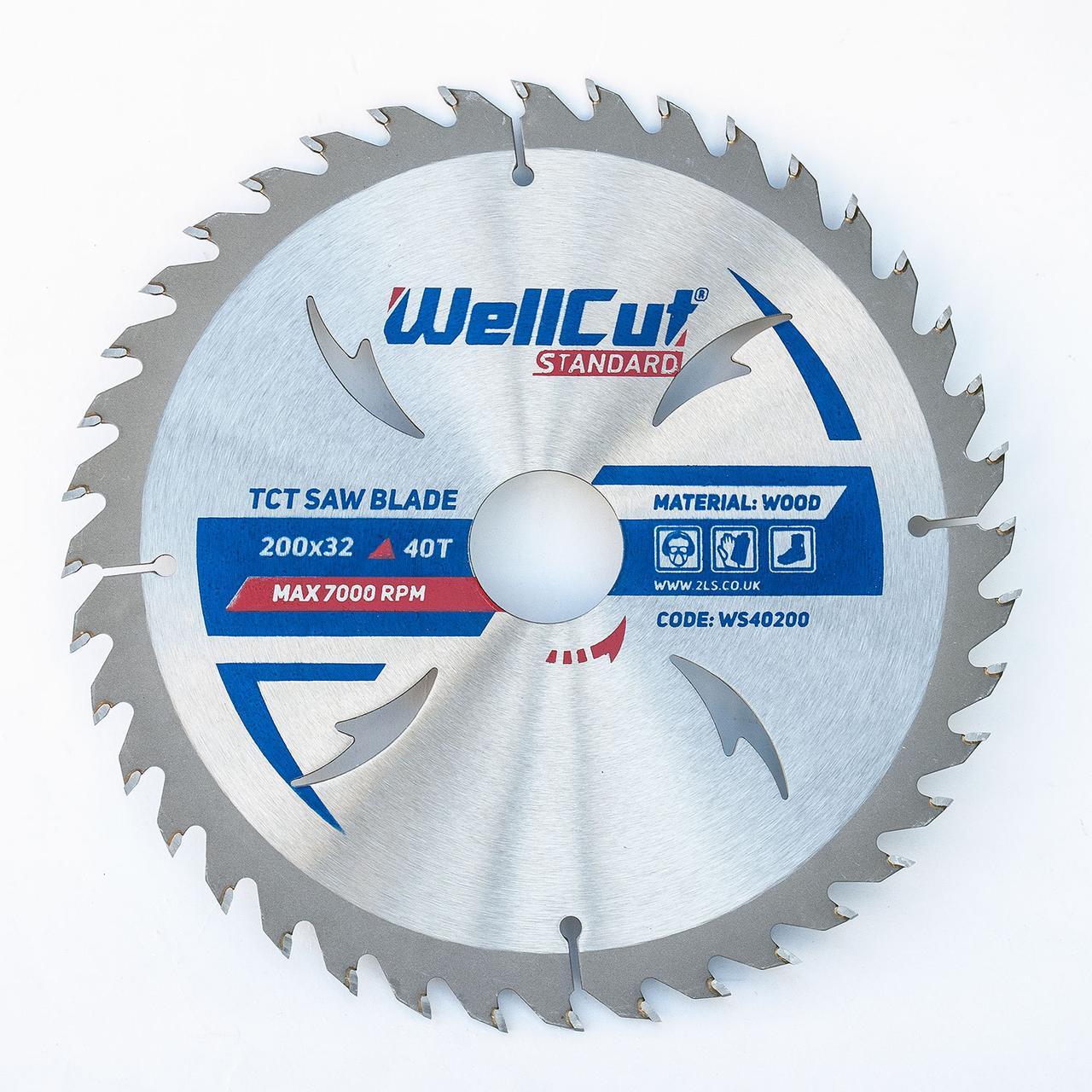 Диск пильний по дереву для циркулярної і пили торцювання 200х32 WellCut Standard 40Т