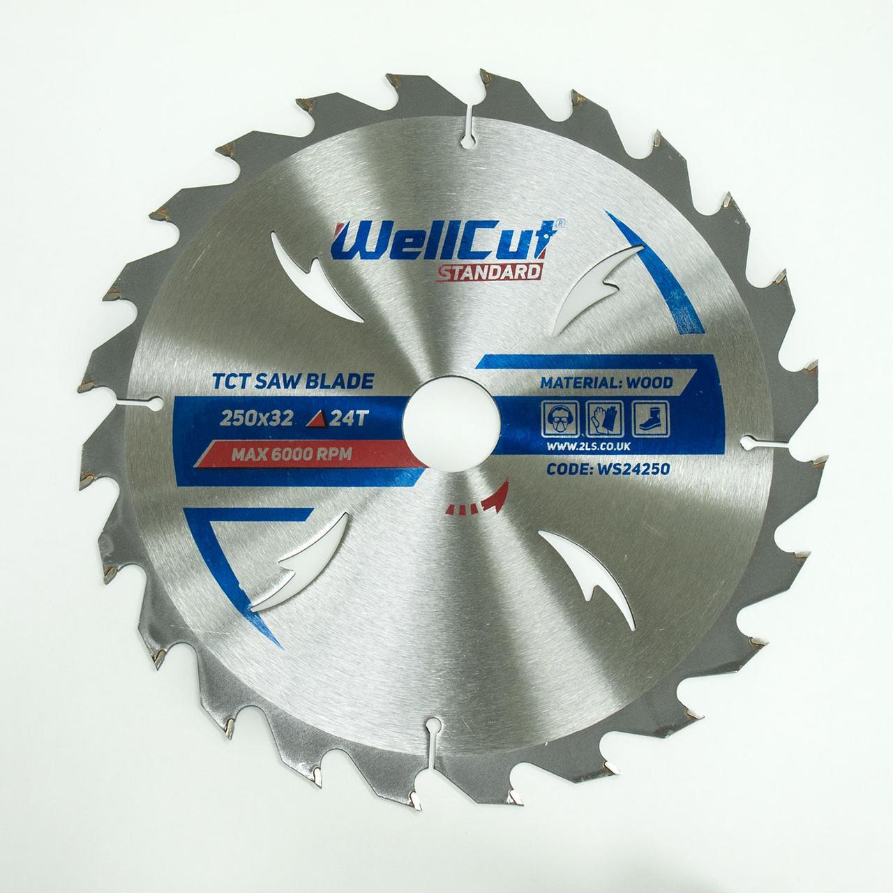 Диск пильний по дереву для циркулярної і пили торцювання 250х32 WellCut Standard 24Т