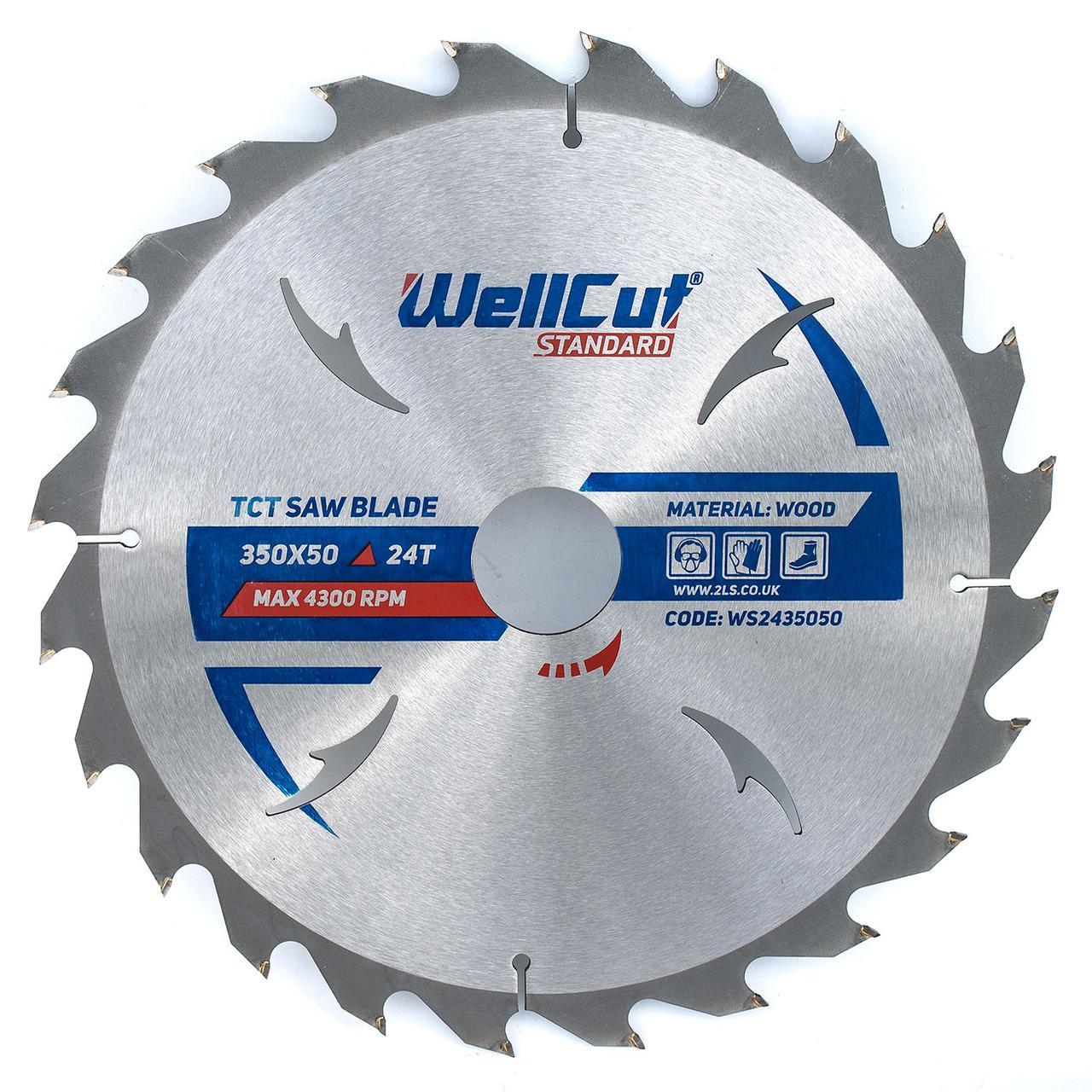 Диск пильний по дереву для циркулярної і пили торцювання 350х50 WellCut Standard 24Т