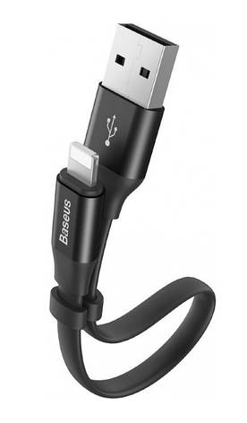 Кабель для зарядки телефона/ смартфона Baseus USB-Lightning 23 см 2 А Чорний (CALMBJ-B01), фото 3