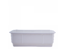 Вазон "Дама" з підставкою балконний 50*18см. (білий)