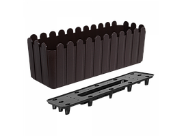 Вазон "Парканчик" балконний з вст. 49*16,5см 5,5л темно-коричневий Алеана