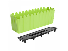 Вазон "Парканчик" балконний з вст. 49*16,5см 5,5л оливковий Алеана