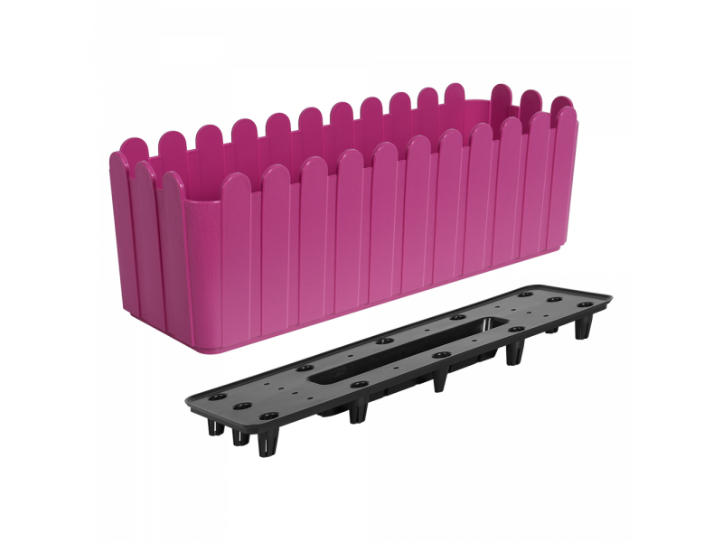 Вазон "Парканчик" балконний з вставкою 49*16,5см темно-рожевий Алеана