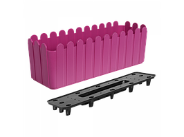 Вазон "Парканчик" балконний з вставкою 49*16,5см темно-рожевий Алеана