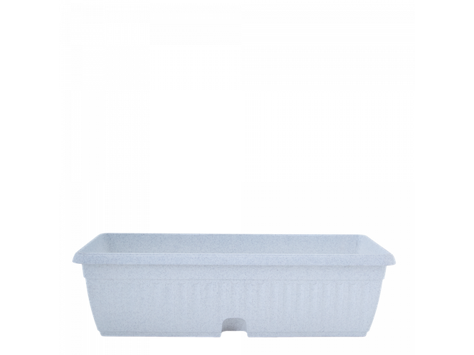 Ящик балконный для цветов "Терра" 19л 100*19см (белый флок) (ID ...