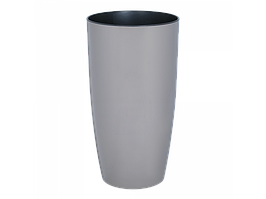 Горщик для квітів високий підлоговий "Альфа" 2л круглий глянсовий d16*30см (какао)