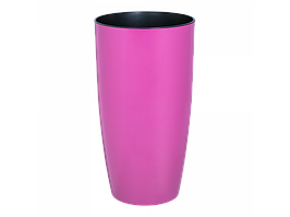 Горщик для квітів високий підлоговий "Альфа"2л круглий глянсовий d16*30см (темно-рожевий)