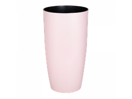 Горщик для квітів високий підлоговий "Альфа"2л круглий глянсовий d16*30см (світло-рожевий)