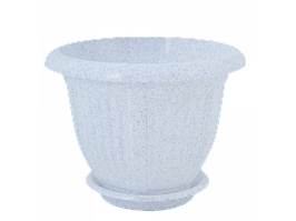 Вазон "Хвиля" з подст. 12*10см. (білий флок)