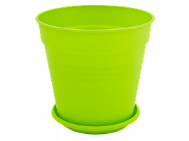 Горщик для квітів з підставкою "Глорія" 0,6л 11*10,2 см (світло-зелений)