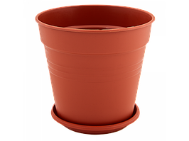 Вазон для квітів з підставкою "Глорія" 0,6л 11*10,2 см (теракот)