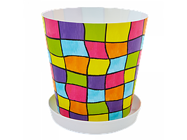 Вазон "Деко" з подст. з дек. 13*12,5 див. (Смужки)