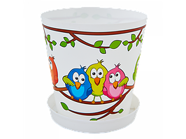 Вазон "Деко" з подст. з дек. 16*15,5 див. (Птахи)