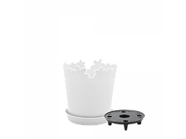 Вазон "Лютик" подст.- дрен. 13см. (білий)