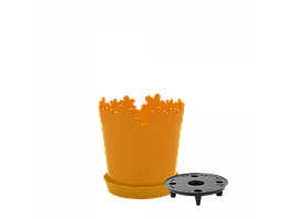 Вазон "Лютик" подст.- дрен. 13см. (світло-оранж.)