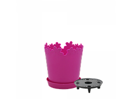 Вазон "Лютик" подст.- дрен. 13см. (т. рожевий)