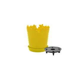 Вазон "Лютик" подст.- дрен. 13см. (т. жовтий)