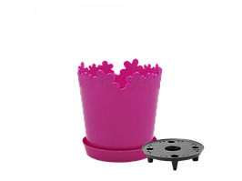 Вазон "Лютик" подст.- дрен. 17см. (т. рожевий)