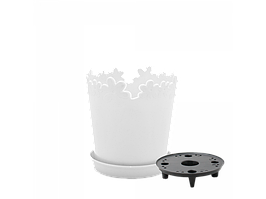 Вазон "Лютик" подст.- дрен. 17см. (білий)