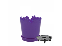 Вазон "Лютик" подст.- дрен. 17см. (т. бузковий)