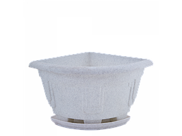 Вазон "Петунія" з подст. кут. 20,0 див. (білий флок)