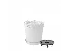 Вазон "Рішельє" подст.- дрен. 13см. (білий)