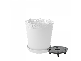 Вазон "Рішельє" подст.- дрен. 17см. (білий)