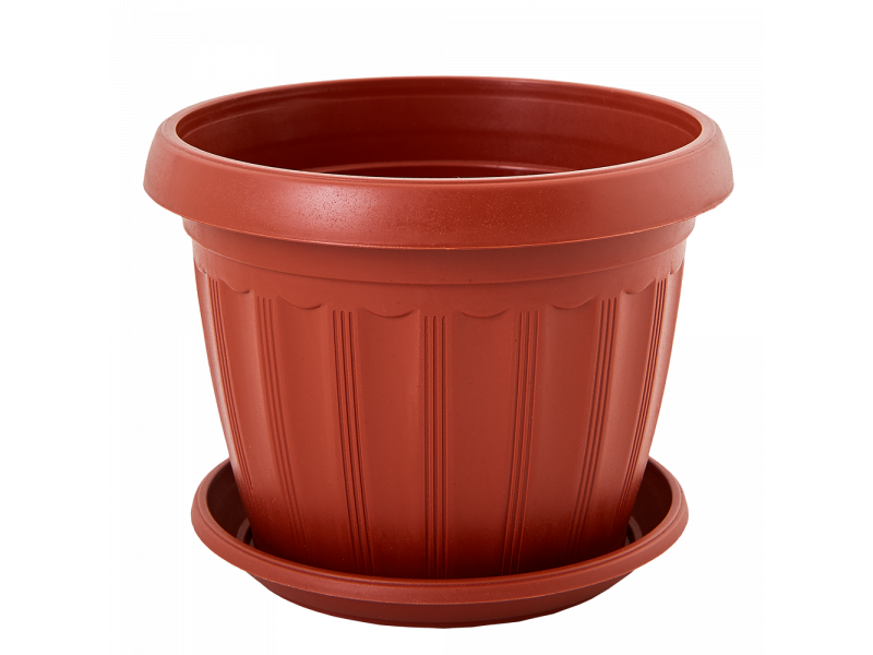 Вазон для квітів з подставкою "Терра" 0,35л 10*8см (теракот)