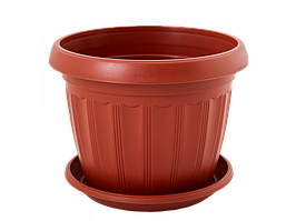 Вазон для квітів з подставкою "Терра" 0,55л 12*9см (терракот)