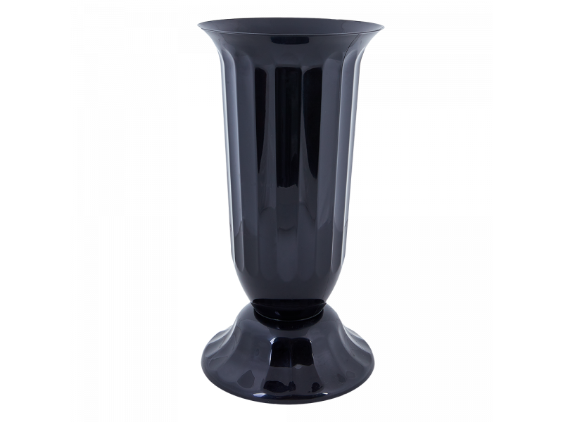 Ваза для квітів "Флора" 2л висока із подставкою 29см (чорний)