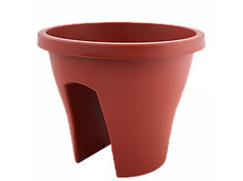 Вазон для квітів пластиковий з кріпленням на перила "Женева" 6л 29*24см теракот Алеана