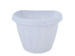 Вазон для квітів настінний "Терра" 1л 15*11см (білий флок)