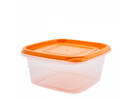 Контейнер для харчових продуктів "Омега" квадратний 0,45 л. (_пр./св.-оранж.)
