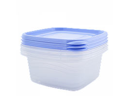 Набір контейнерів для харчових продуктів "Омега" квадратних 0,45 л. (3 шт) (_пр./бузковий)