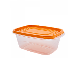 Контейнер для харчових продуктів "Омега" прямокутний 0,7 л. (_пр./св.-оранж.)