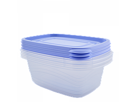Набір контейнерів для харчових продуктів "Омега" прямокутних 0,7 л. (3 шт) (_пр./бузковий)