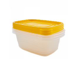 Набір контейнерів для харчових продуктів "Омега" прямокутних 0,7 л. (3 шт) (_пр./т. жовтий)