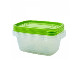 Набір контейнерів для харчових продуктів "Омега" прямокутних 0,7 л. (3 шт) (_пр./оливки.)