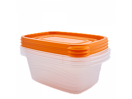 Набір контейнерів для харчових продуктів "Омега" прямокутних 0,7 л. (3 шт) (_пр./св.-оранж.)