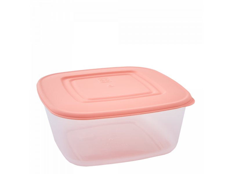 Контейнер для харчових продуктів квадратний 1,88 л (прозорий/абрикосовий)