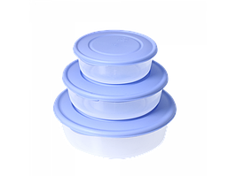Набір контейнерів для харчових продуктів круглих "3 в 1" (_пр./бузковий)