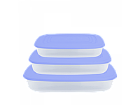 Набор контейнеров для пищевых продуктов прямоугольных "3 в 1" (прозрачный/сиреневый)