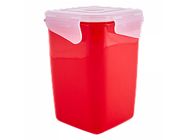 Контейнер універсальний "Фиеста" глибокий 1л (червоний оксамит/прозорий)