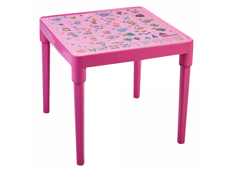 Стіл дитячий "українська Абетка" (рожевий)