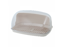 Хлібниця пластикова 32*25*17см біла троянда Алеана